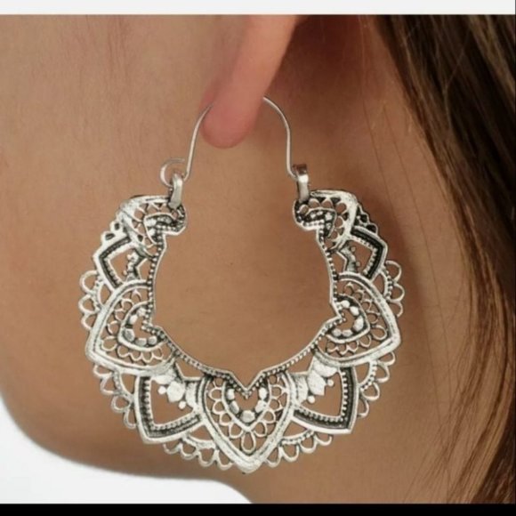 New 925 Silver Hoop Earrings for Women - Picture 2 of 3